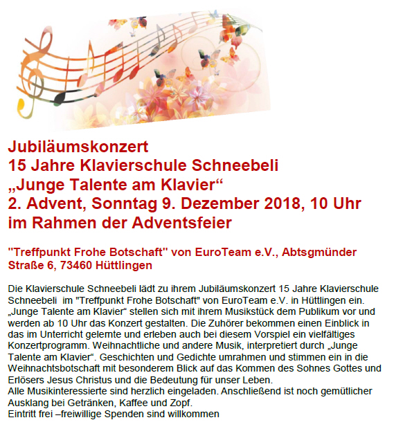 2018 - 15 Jahre Klavierschule Schneebeli
